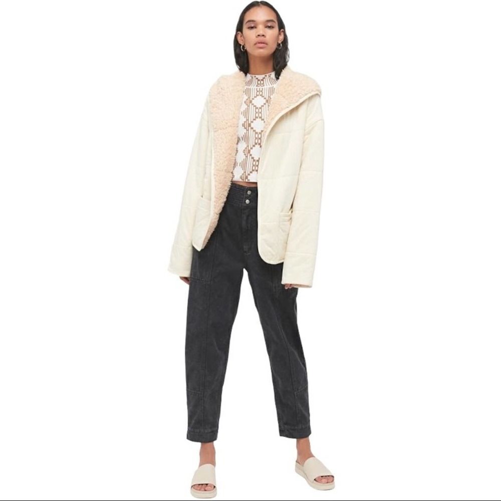 Urban Outfitters Heidi teddy Hooded Oversized Jacket Reversible Size XS/Small